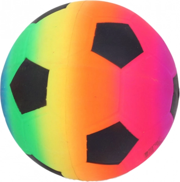 Gumená dúhová lopta na pláž s motívom futbalovej lopty 22 cm