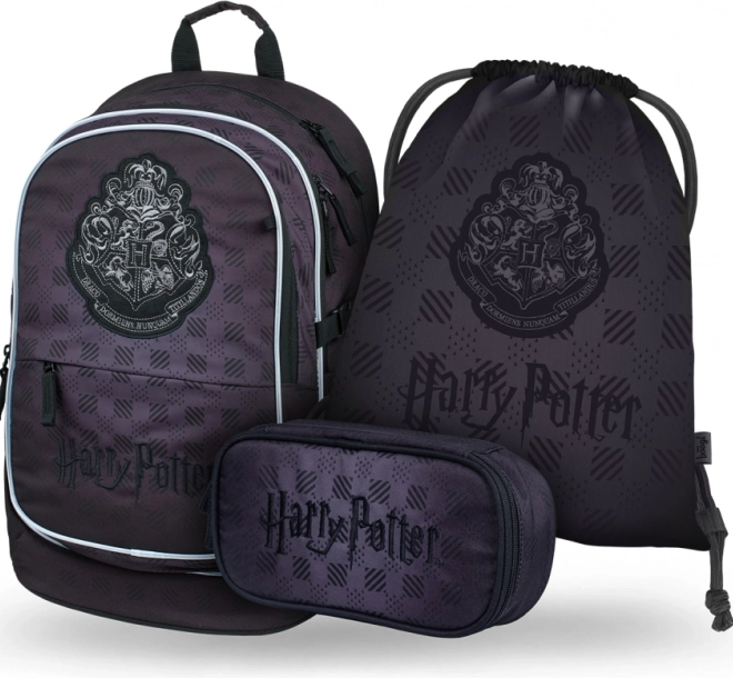 Školský set BAAGL HARRY POTTER Rokfort čierny – batoh, peračník a vrecko