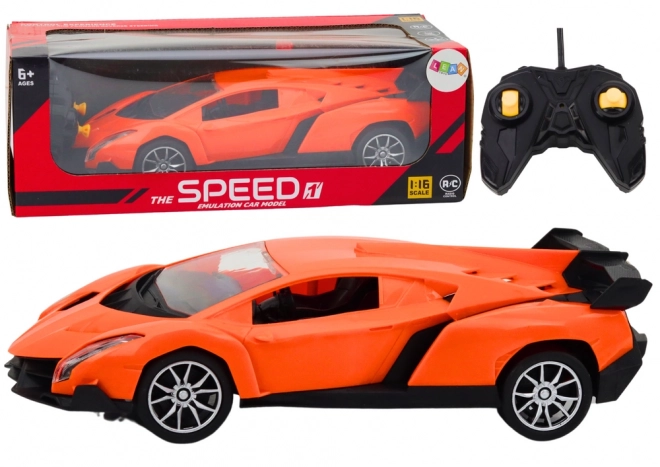 Zábavné športové RC auto s diaľkovým ovládaním oranžové