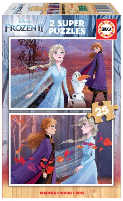 Drevené puzzle Frozen 2, 2x25 dielikov