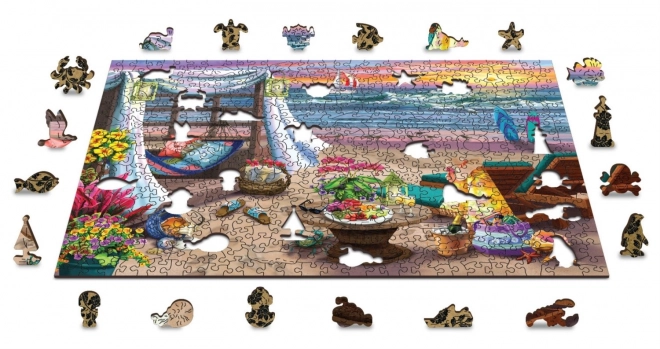 Drevené puzzle letný čas