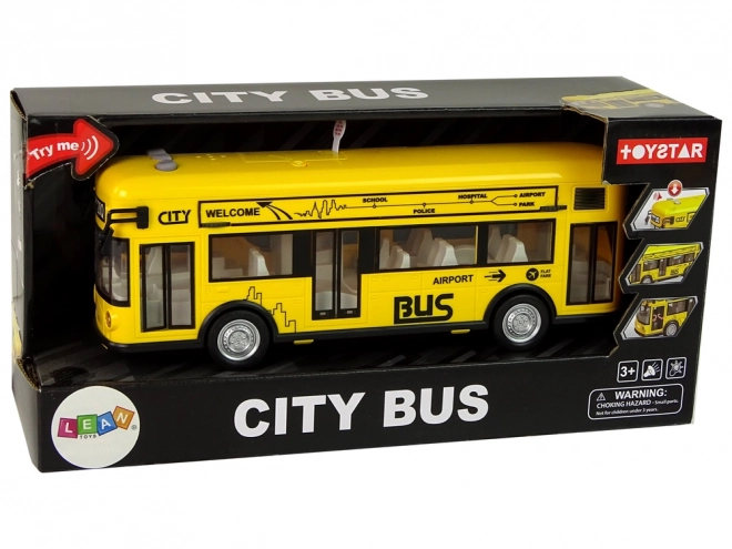 Autobus mestský žltý s trenírovým pohonom 1:18