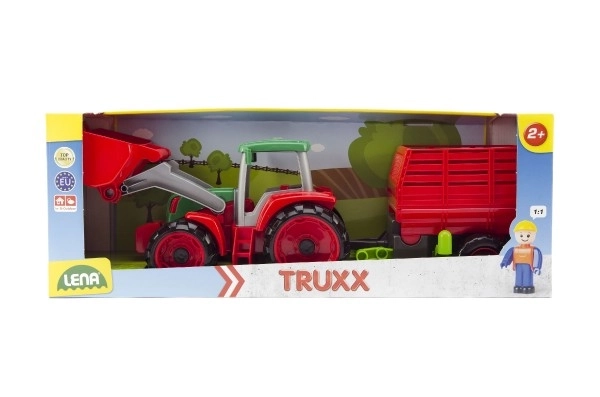 Auto Truxx traktor nakladač s prívesom na seno s figúrkou v krabici 53x19x16cm 24m+