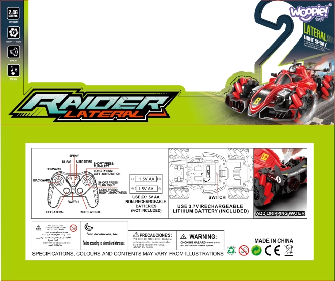 Diaľkovo ovládané auto kaskadérske RAIDER s efektom dymu