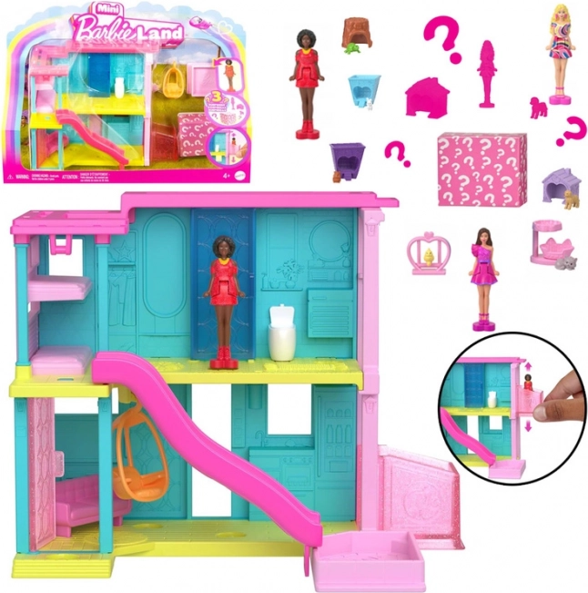 mattel mini barbie land domček s bábikou, miláčikom a doplnkami