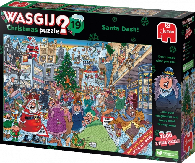 Jumbo Puzzle Wasgij Vianoce 19: Santa Chvátá! 2x1000 dielikov