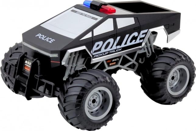 Závodné auto Police Off-Road RC čierne 1:16