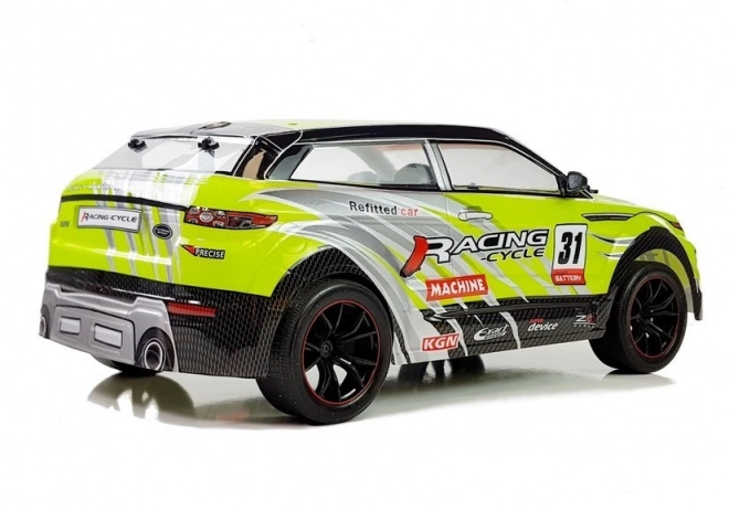 Zelené terénne auto na diaľkové ovládanie R/C 1:10