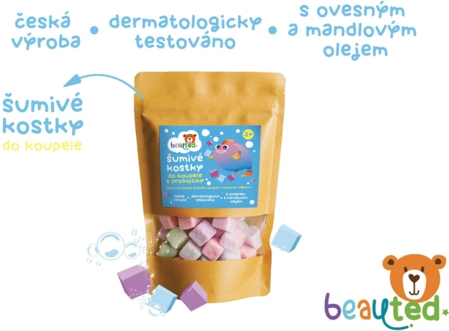 Šumivé kocky do kúpeľa s probiotikami v uzatvárateľnom vrecúšku