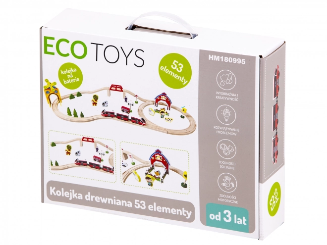 Drevená železničná súprava Ecotoys