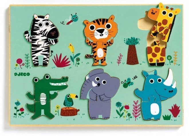 Drevené vkládacie puzzle Zvieratká zo Zoo