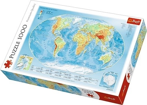 Trefl Puzzle 1000 dielikov Svetová fyzická mapa