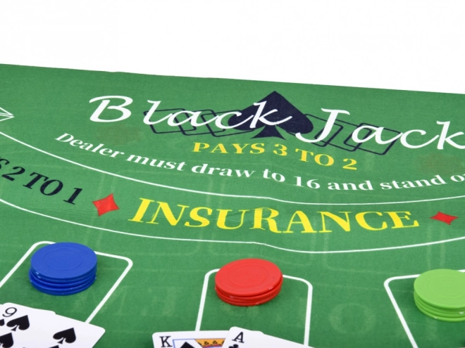 Karetná hra set 2v1 Poker a Blackjack so žetónmi, kartami a doskou