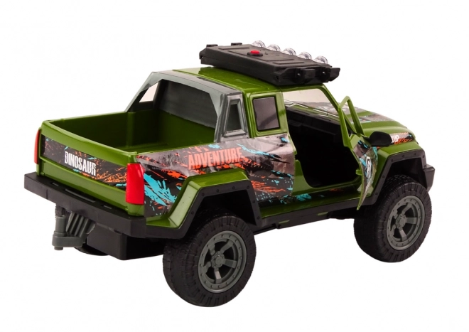 Terenné Auto Lovec Dinosaurov Svetlá Zvuky Zelené