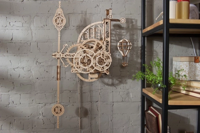 Ugears 3D drevené mechanické puzzle nástenné hodiny Aero