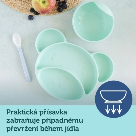 Silikónový delený tanier pre deti v tvare Medveďa od Canpol Babies