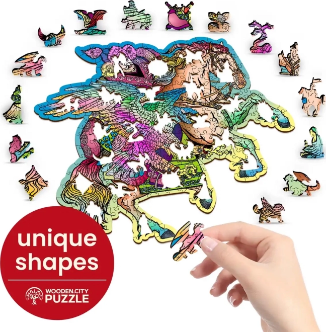 Drevené puzzle Kôň a Orol