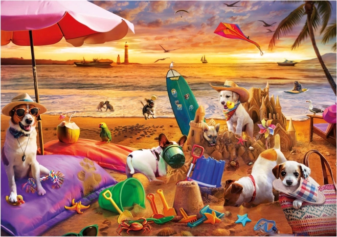 Puzzle Educa Psí na Pláži 1000 Dielov