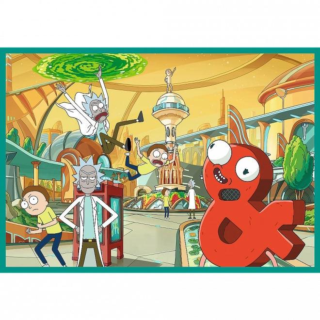 Puzzle 4x250 - šialený svet Ricka a Mortyho