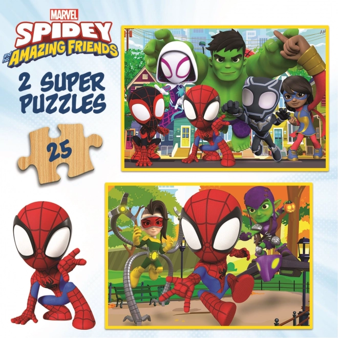 Drevené puzzle Spidey a jeho úžasní priatelia