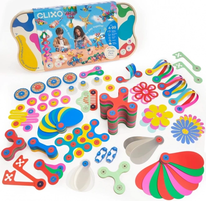 Magnetické stavebnice Clixo Family Pack - 150 dielikov