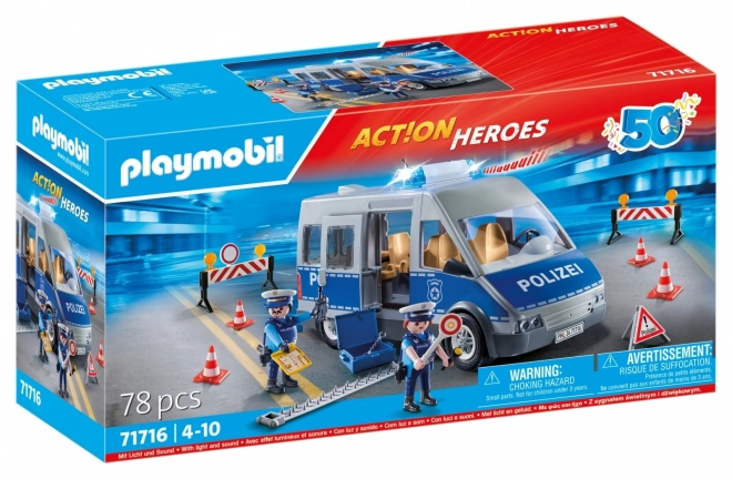 Súprava s figúrkami Action Heroes Policajné auto s blokádou