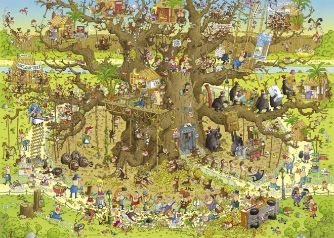 Heye Puzzle Šialená Zoo: Opičí Výbeh 1000 Dielikov