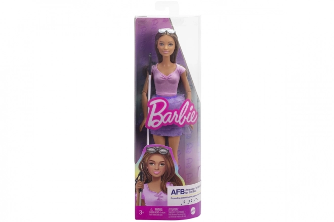 Barbie modelka fialová sukňa s volánikmi