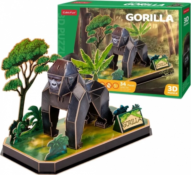 3D puzzle zvieratá - Gorila