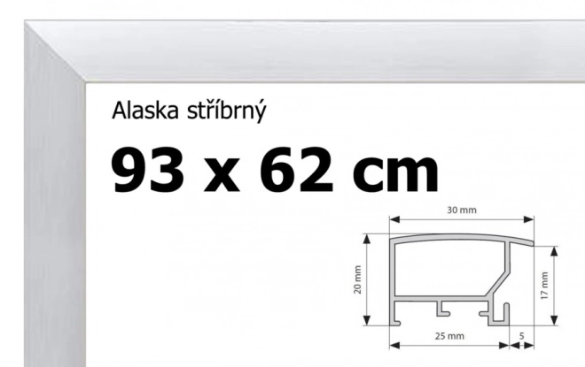 Hliníkový rám na puzzle 93x62cm - strieborný