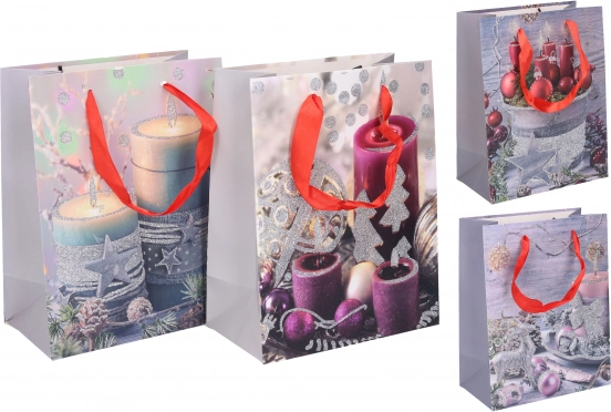 Vianočná darčeková taška S 18 × 23 × 10 cm – papierová, s pevnými rúčkami