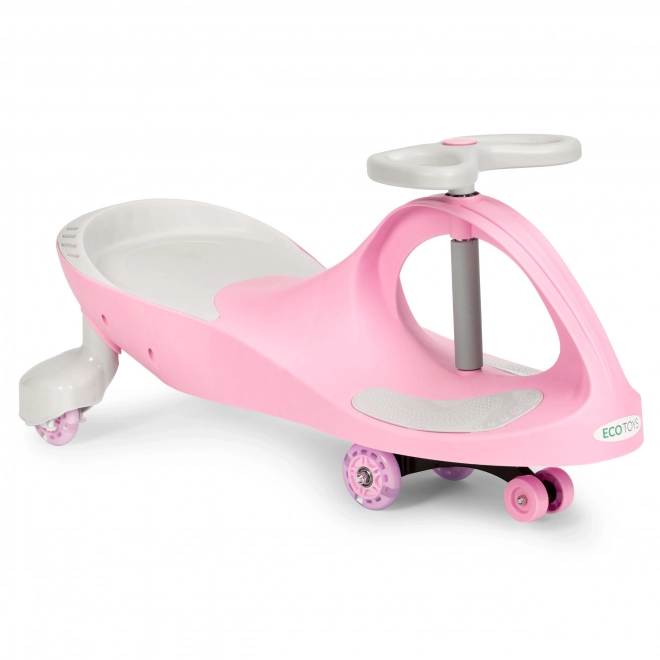 Wiggle car ružová s LED kolesami ECOTOYS