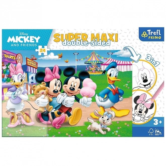 Obojstranné puzzle Mickey Mouse: Na pouti