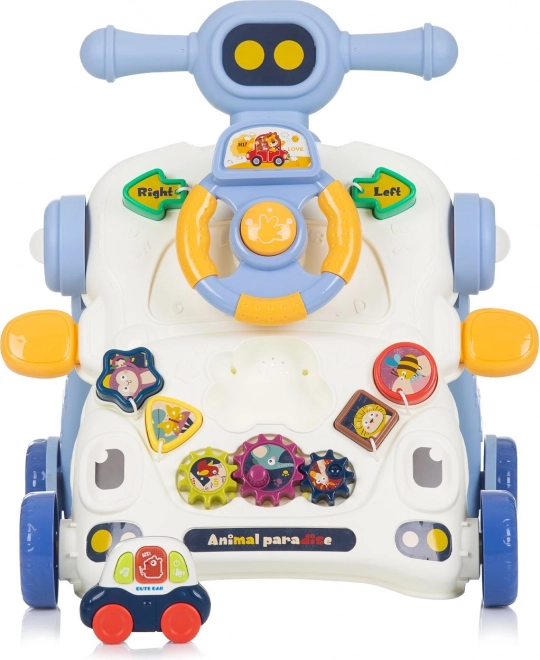 Interaktívne chodítko 3v1 Car modré