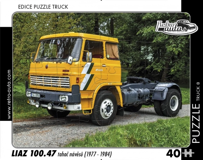 Retro-autá Puzzle Kamión Liaz 100.47 Tahač Návěsov (1977-1984) 40 Dielikov