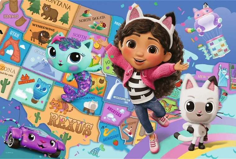 Puzzle 100 – Priateľstvo v mačacom domčeku GABBY'S DOLLHOUSE