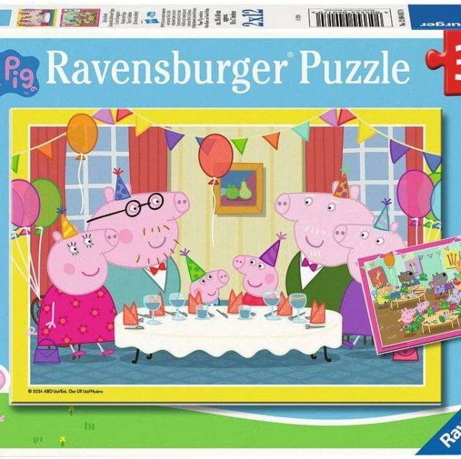 Ravensburger puzzle Prasiatko Peppa na oslave 2x12 dielikov