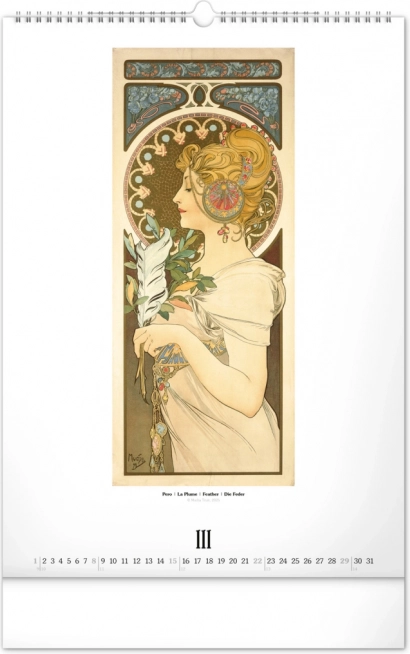 Nástenný kalendár Alfons Mucha 2026