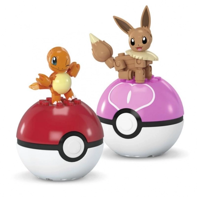 Stavebnice Pokémon Pokéball 2-balenie Charmander a Eevee