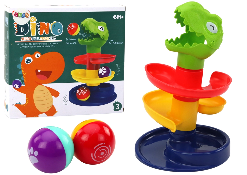 E-shop Vzdelávacia šmykľavka pre guličky Zelený dinosaurus