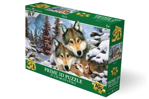 3D puzzle Vlky 100 dielikov