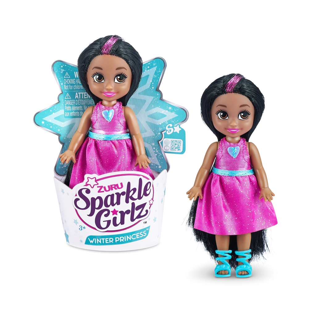 E-shop Zuru Sparkle Girlz Winter Princess šaty s krídlami Ružové vlasy