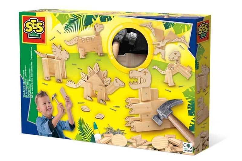 SES drevená zatĺkacia sada dinosaury