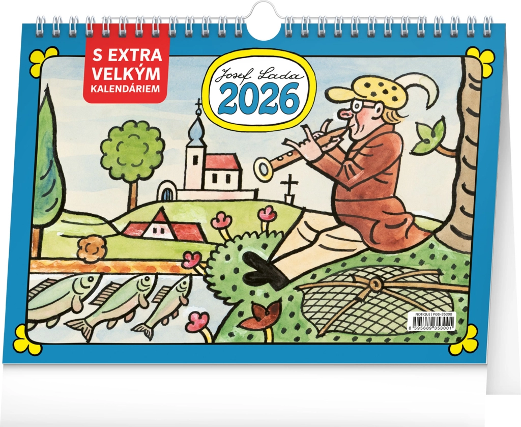 Stolný kalendár Josef Lada s extra veľkým kalendáriom 2026