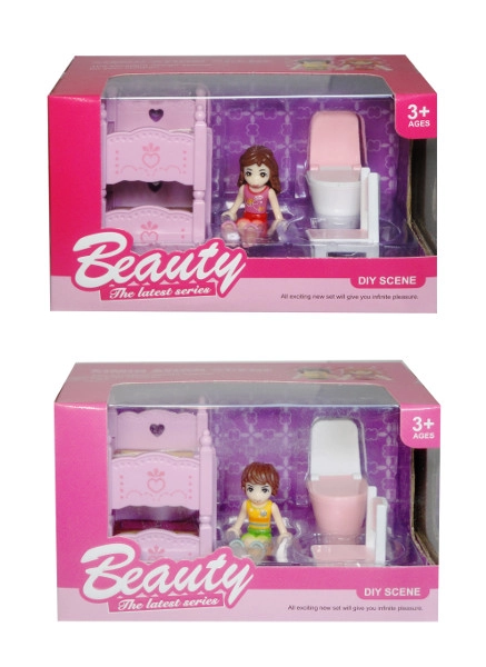 E-shop Súprava nábytku pre mini bábiku s bábikou