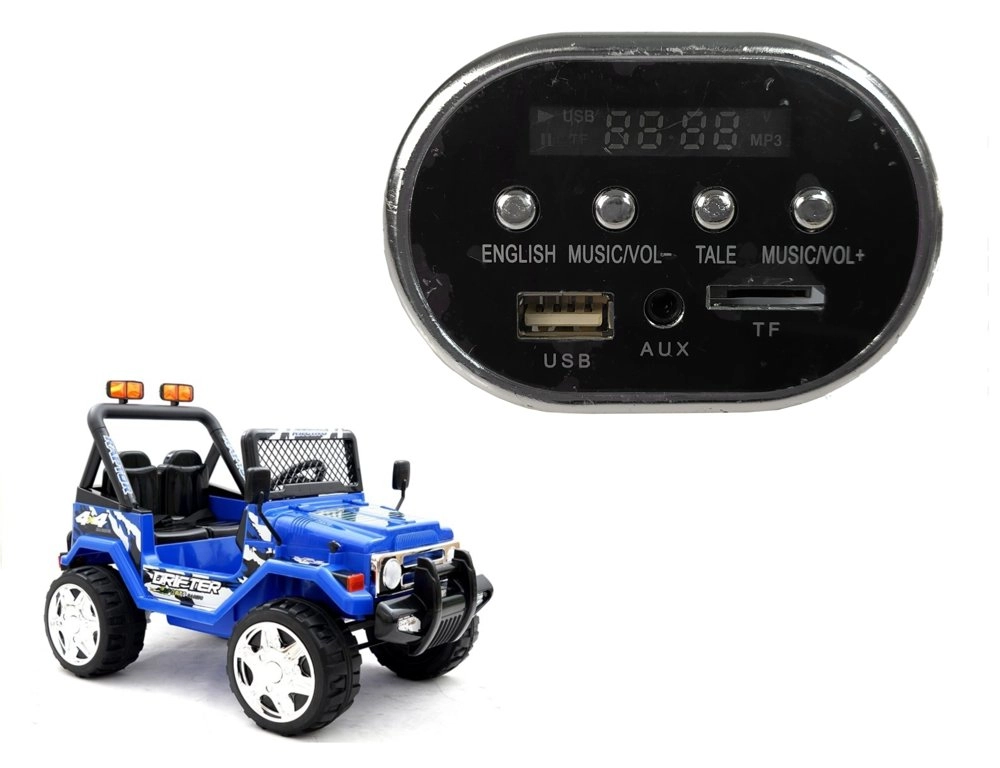 E-shop Lean Toys Hudobný panel pre elektrické autíčko s batériou policajné Jeep S618