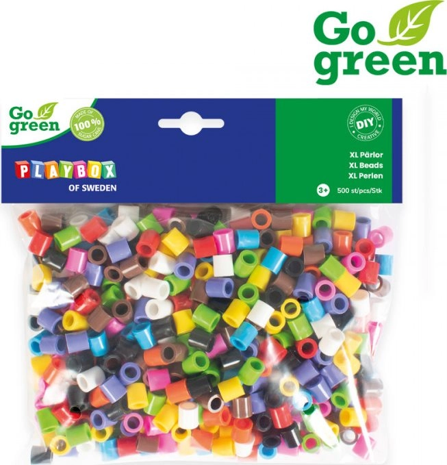 E-shop PLAYBOX Zažehľovacie korálky veľké XL set 500 ks - Go Green
