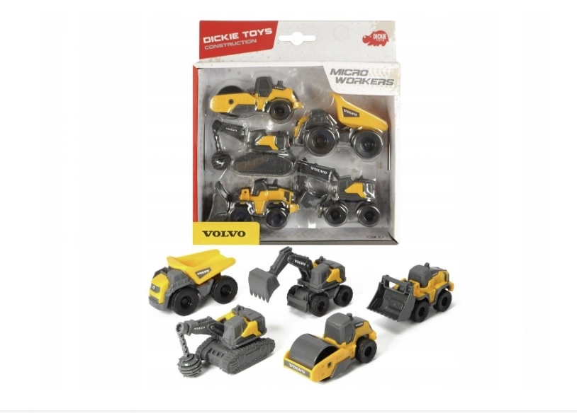 Stavebná sada DICKIE Construction – mix 5 malých vozidiel VOLVO