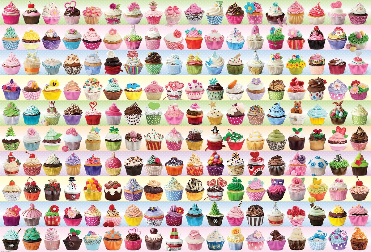 E-shop Eurographics Barevné dortíky Cupcakes 2000 dielov
