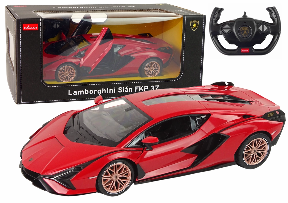 Auto R/C Lamborghini Sian FKP 37 Rastar 1:14 Červené na diaľkové ovládanie